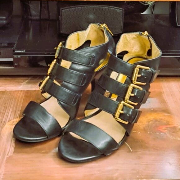 Michael Kors Genuine Leather Gladiator Heels - Picture 1 of 9